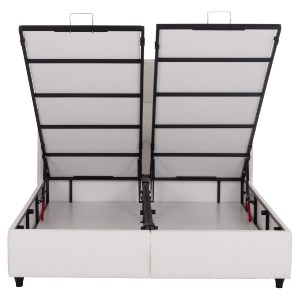 74910 ΚΡEΒΑΤΙ ΜΕ ΑΠΟΘΗΚΕΥΤΙΚΟ ΧΩΡΟ DREAMLET HM716.03 ΛΕΥΚΟ TEDDY ΥΦΑΣΜΑ- ΓΙΑ ΣΤΡΩΜΑ 160x200εκ.