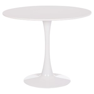 74913 ΤΡΑΠΕΖΙ ΣΤΡΟΓΓΥΛΟ BROLIN HM18141.01 MDF TOP-ΒΑΣΗ ΜΕΤΑΛΛΙΚΗ--ΛΕΥΚΟ Φ90x73Υεκ