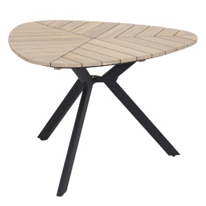 74938 ΤΡΑΠΕΖΙ TRADEN HM6242 ΞΥΛΟ ΑΚΑΚΙΑΣ ΣΕ ΣΧΗΜΑ ΦΥΛΛΟΥ--ΜΕΤΑΛΛΙΚΑ ΠΟΔΙΑ Φ120x73Υεκ.