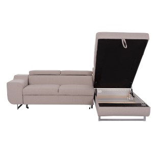 74993 ΓΩΝΙΑΚΟΣ ΚΑΝΑΠΕΣ-ΚΡΕΒΑΤΙ ΜΕ ΑΠΟΘ.ΧΩΡΟ ENCORE HM3301.03R ΜΠΕΖ ΥΦΑΣΜΑ 285x205x90Υεκ.