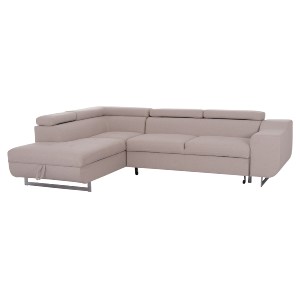 74994 ΓΩΝΙΑΚΟΣ ΚΑΝΑΠΕΣ-ΚΡΕΒΑΤΙ ΜΕ ΑΠΟΘ.ΧΩΡΟ ENCORE HM3301.03L ΜΠΕΖ ΥΦΑΣΜΑ 285x205x90Υεκ.