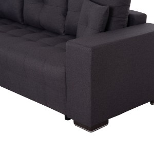 74998 ΓΩΝΙΑΚΟΣ ΚΑΝΑΠΕΣ-ΚΡΕΒΑΤΙ ΜΕ ΑΠΟΘ.ΧΩΡΟ TRENDSTON HM3302.01L ΓΚΡΙ ΥΦΑΣΜΑ 298x177x95Υεκ