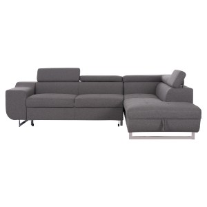 75036 ΓΩΝΙΑΚΟΣ ΚΑΝΑΠΕΣ-ΚΡΕΒΑΤΙ ΜΕ ΑΠΟΘ.ΧΩΡΟ ENCORE HM3301.01R ΓΚΡΙ ΥΦΑΣΜΑ 285x205x90Υεκ.