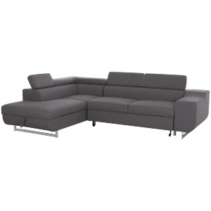 75039 ΓΩΝΙΑΚΟΣ ΚΑΝΑΠΕΣ-ΚΡΕΒΑΤΙ ΜΕ ΑΠΟΘ.ΧΩΡΟ ENCORE HM3301.01L ΓΚΡΙ ΥΦΑΣΜΑ 285x205x90Υεκ.