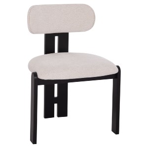 75085 ΚΑΡΕΚΛΑ ΤΡΑΠΕΖΑΡΙΑΣ KARVO HM18252.02 ΕΚΡΟΥ ΥΦΑΣΜΑ--ΞΥΛΟ ΣΕ ΜΑΥΡΟ 57x50x78,5Υεκ.