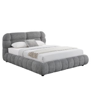 75089 ΚΡΕΒΑΤΙ ΜΕ ΑΠΟΘ.ΧΩΡΟ MOLEN HM730.01 ΓΚΡΙ ΜΠΟΥΚΛΕ ΥΦΑΣΜΑ--ΓΙΑ ΣΤΡΩΜΑ 160x200εκ