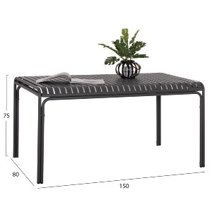 75112 ΤΡΑΠΕΖΙ ΑΛΟΥΜΙΝΙΟΥ RACHEL HM6339.01 ΓΚΡΙ 150x80x75Υεκ.