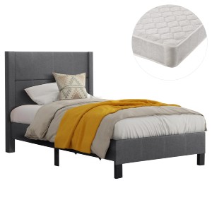 75127 ΚΡΕΒΑΤΙ ΜΟΝΟ & ΣΤΡΩΜΑ TRILLOP HM21203.12 ΓΚΡΙ ΥΦΑΣΜΑ--ΓΙΑ 120x200εκ