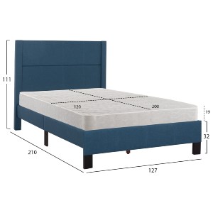 75128 ΚΡΕΒΑΤΙ ΜΟΝΟ & ΣΤΡΩΜΑ TRILLOP HM21203.14 ΜΠΛΕ ΥΦΑΣΜΑ--ΓΙΑ 120x200εκ