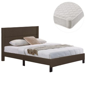 75131 ΚΡΕΒΑΤΙ ΔΙΠΛΟ & ΣΤΡΩΜΑ TRILLOP HM21202.13 ΚΑΦΕ ΥΦΑΣΜΑ--ΓΙΑ 160x200εκ