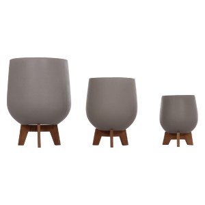 75205 ΣΕΤ 3 ΓΛΑΣΤΡΕΣ ΜΕ ΞΥΛΙΝΕΣ ΒΑΣΕΙΣ TRYLL HM4681.03 FIBER CEMENT--ΓΚΡΙ