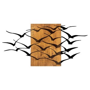 75376 ΔΙΑΚΟΣΜΗΤΙΚΟ ΤΟΙΧΟΥ ΠΟΥΛΙΑ HM4749-ΦΥΛΛΑ ΜΕΤΑΛΛΟΥ ΜΑΥΡΑ-ΞΥΛΟ 140x3(βάθος)x70Υεκ.