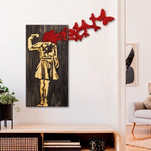 75380 ΔΙΑΚΟΣΜΗΤΙΚΟ ΤΟΙΧΟΥ ΦΙΓΟΥΡΑ ΚΟΡΙΤΣΙΟΥ HM4755-ΦΥΛΛΑ ΜΕΤΑΛΛΟΥ-ΞΥΛΟ 62x3(βάθος)x70Υεκ.