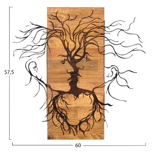 75399 ΔΙΑΚΟΣΜΗΤΙΚΟ ΤΟΙΧΟΥ FACES HM4807-ΦΥΛΛΑ ΜΕΤΑΛΛΟΥ ΜΑΥΡΑ-ΞΥΛΟ 60x3(βάθος)x57,5Υεκ.