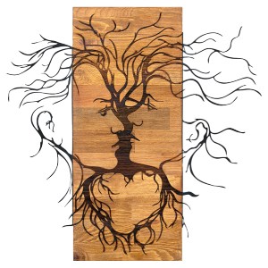 75399 ΔΙΑΚΟΣΜΗΤΙΚΟ ΤΟΙΧΟΥ FACES HM4807-ΦΥΛΛΑ ΜΕΤΑΛΛΟΥ ΜΑΥΡΑ-ΞΥΛΟ 60x3(βάθος)x57,5Υεκ.