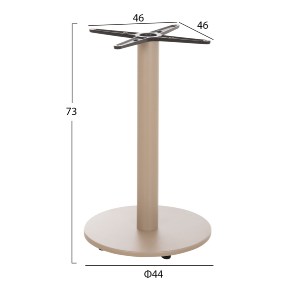 75465 ΒΑΣΗ ΤΡΑΠΕΖΙΟΥ ΑΛΟΥΜΙΝΙΟΥ ΣΤΡΟΓΓΥΛΗ ΚΑΠΟΥΤΣΙΝΟ HM476.25 ΣΤΑΥΡΟΣ 46Χ46εκ Φ44Χ73Υεκ.