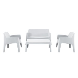 75505 ΣΕΤ ΣΑΛΟΝΙ ΕΞ.ΧΩΡΟΥ 4ΤΜΧ SLEEK HM21268.01 ΛΕΥΚΟ ΠΟΛΥΠΡΟΠΥΛΕΝΙΟ