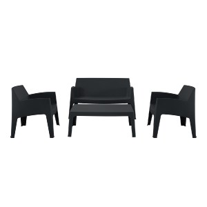 75506 ΣΕΤ ΣΑΛΟΝΙ ΕΞ.ΧΩΡΟΥ 4ΤΜΧ SLEEK HM21268.02 ΜΑΥΡΟ ΠΟΛΥΠΡΟΠΥΛΕΝΙΟ