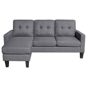 75513 ΚΑΝΑΠΕΣ ΓΩΝΙΑ ΑΝΑΣΤΡΕΨΙΜΗ MEGGY HM3297.01 ΓΚΡΙ ΥΦΑΣΜΑ 184,5x129x86Yεκ.