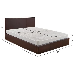 75537 ΚΡΕΒΑΤΙ ΔΙΠΛΟ & ΣΤΡΩΜΑ BOBBI HM21271.02 ΚΑΦΕ PU ΜΕ ΑΠΟΘ.ΧΩΡΟ--ΓΙΑ 150x200εκ
