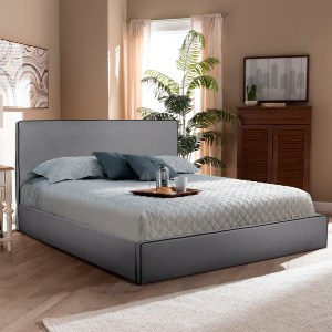 75542 ΚΡΕΒΑΤΙ ΔΙΠΛΟ & ΣΤΡΩΜΑ ALLIE HM21273.01 ΓΚΡΙ ΥΦΑΣΜΑ ΜΕ ΑΠΟΘ.ΧΩΡΟ--ΓΙΑ 160x200 εκ.