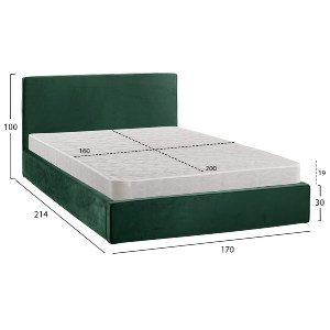 75544 ΚΡΕΒΑΤΙ ΔΙΠΛΟ & ΣΤΡΩΜΑ ALLIE HM21273.03 ΚΥΠΑΡΙΣΣΙ ΒΕΛΟΥΔΟ ΜΕ ΑΠΟΘ.ΧΩΡΟ--160x200εκ