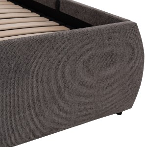 75582 ΚΡΕΒΑΤΙ ΔΙΠΛΟ SANDRA HM732.01 ΓΚΡΙ ΥΦΑΣΜΑ & ΑΠΟΘΗΚΕΥΤΙΚΟΣ ΧΩΡΟΣ ΓΙΑ ΣΤΡΩΜΑ 160x200εκ