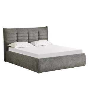 75582 ΚΡΕΒΑΤΙ ΔΙΠΛΟ SANDRA HM732.01 ΓΚΡΙ ΥΦΑΣΜΑ & ΑΠΟΘΗΚΕΥΤΙΚΟΣ ΧΩΡΟΣ--ΣΤΡΩΜΑ 160x200εκ