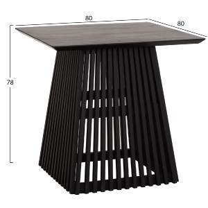 75585 ΤΡΑΠΕΖΙ ΤΡΑΠΕΖΑΡΙΑΣ ΤΕΤΡΑΓΩΝΟ FRANTZ HM9458.02 MINDI ΞΥΛΟ ΜΑΥΡΟ 80x80x78Yεκ.