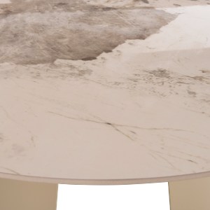 75594 ΤΡΑΠΕΖΙ ΤΡΑΠΕΖΑΡΙΑΣ ΣΤΡΟΓΓΥΛΟ SEDAR HM18326 ΚΕΡΑΜΙΚΟ TOP--ΚΡΕΜ ΜΕΤΑΛ.ΠΟΔΙΑ Φ120x78Υ