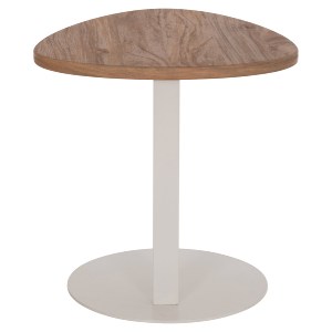 75595 ΒΟΗΘΗΤΙΚΟ ΤΡΑΠΕΖΙ ΟΒΑΛ ALPER HM18328 MDF SONAMA--ΜΕΤΑΛΛΟ ΛΕΥΚΟ 50x50x51Υεκ.