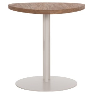 75595 ΒΟΗΘΗΤΙΚΟ ΤΡΑΠΕΖΙ ΟΒΑΛ ALPER HM18328 MDF SONAMA--ΜΕΤΑΛΛΟ ΛΕΥΚΟ 50x50x51Υεκ.