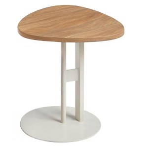 75595 ΒΟΗΘΗΤΙΚΟ ΤΡΑΠΕΖΙ ΟΒΑΛ ALPER HM18328 MDF SONAMA--ΜΕΤΑΛΛΟ ΛΕΥΚΟ Φ50x50Υεκ.
