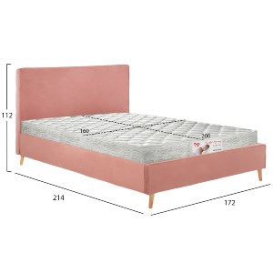 75622 ΚΡΕΒΑΤΙ ΜΕ ΣΤΡΩΜΑ INDRA HM21280.03 ΣΑΠΙΟ ΜΗΛΟ ΒΕΛΟΥΔΟ--ΓΙΑ 160x200εκ