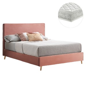 75622 ΚΡΕΒΑΤΙ ΜΕ ΣΤΡΩΜΑ INDRA HM21280.03 ΣΑΠΙΟ ΜΗΛΟ ΒΕΛΟΥΔΟ--ΓΙΑ 160x200εκ