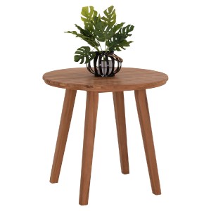 75644 TΡΑΠΕΖΙ ΤΡΑΠΕΖΑΡΙΑΣ ΣΤΡΟΓΓΥΛΟ DANTE HM6379 ΞΥΛΟ TEAK Φ80x75Υεκ.