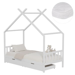 75695 ΚΡΕΒΑΤΙ ΠΑΙΔΙΚΟ ΜΕ ΣΤΡΩΜΑ KLARICE HM21305.01 ΞΥΛΟ ΠΕΥΚΟΥ ΣΕ ΛΕΥΚΟ--ΣΤΡΩΜΑ 90x190εκ