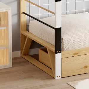75706 ΚΡΕΒΑΤΙ ΠΑΙΔΙΚΟ ΜΕ ΣΤΡΩΜΑ GOALIE HM21309 ΠΕΥΚΟ ΦΥΣΙΚΟ-ΛΕΥΚΟ-ΜΑΥΡΟ--ΣΤΡΩΜΑ 90x190εκ