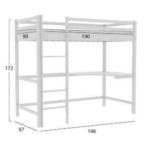 75710 ΚΟΥΚΕΤΑ ΠΑΙΔΙΚΗ ΜΕ ΓΡΑΦΕΙΟ AKRON HM21311.01 ΞΥΛΟ ΠΕΥΚΟΥ ΛΕΥΚΟ--ME ΣΤΡΩΜΑ 90x190εκ