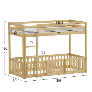 75711 ΚΟΥΚΕΤΑ ΠΑΙΔΙΚΗ ΜΕ ΠΑΡΚΑΚΙ PLAYKID HM21312 ΞΥΛΟ ΠΕΥΚΟΥ ΦΥΣΙΚΟ--ME ΣΤΡΩΜΑ 90x190εκ