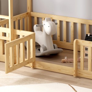 75711 ΚΟΥΚΕΤΑ ΠΑΙΔΙΚΗ ΜΕ ΠΑΡΚΑΚΙ PLAYKID HM21312 ΞΥΛΟ ΠΕΥΚΟΥ ΦΥΣΙΚΟ--ME ΣΤΡΩΜΑ 90x190εκ