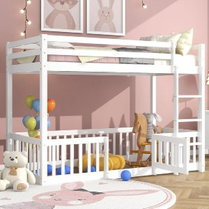 75712 ΚΟΥΚΕΤΑ ΠΑΙΔΙΚΗ ΜΕ ΠΑΡΚΑΚΙ PLAYKID HM21312.01 ΞΥΛΟ ΠΕΥΚΟΥ ΛΕΥΚΟ--ME ΣΤΡΩΜΑ 90x190εκ