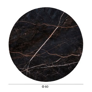 75749 ΕΠΙΦΑΝΕΙΑ ΤΡΑΠΕΖΙΟΥ HPL ΣΤΡΟΓΓΥΛΗ HM5841.34 BLACK MARBLE Φ60εκ.