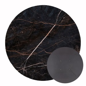 75749 ΕΠΙΦΑΝΕΙΑ ΤΡΑΠΕΖΙΟΥ HPL ΣΤΡΟΓΓΥΛΗ HM5841.34 BLACK MARBLE Φ60εκ.
