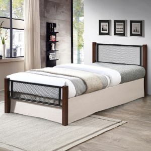 75804 ΚΡΕΒΑΤΙ ΜΟΝΟ & ΣΤΡΩΜΑ RAYVEN HM21335 ΜΕΤΑΛΛΟ & ΞΥΛΟ ΣΕ DIRTY OAK--ΣΤΡΩΜΑ 90x190εκ