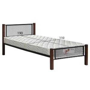 75804 ΚΡΕΒΑΤΙ ΜΟΝΟ & ΣΤΡΩΜΑ RAYVEN HM21335 ΜΕΤΑΛΛΟ & ΞΥΛΟ ΣΕ DIRTY OAK--ΣΤΡΩΜΑ 90x190εκ