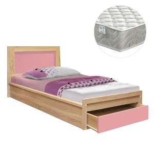 75806 ΚΡΕΒΑΤΙ ΠΑΙΔΙΚΟ ΜΕ ΣΥΡΤΑΡΙ PLAYROOM HM21326.01 ΜΕΛΑΜΙΝΗ SONAMA/ΡΟΖ--ΜΕ ΣΤΡΩΜΑ 90x190εκ