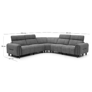 75812 ΓΩΝΙΑΚΟΣ ΚΑΝΑΠΕΣ ΜΕ RECLINE ORACLE HM3290.01 ΓΚΡΙ ΥΦΑΣΜΑ 293x293x98Υεκ.