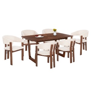 75837 ΣΕΤ ΤΡΑΠΕΖΑΡΙΑΣ 7ΤΜΧ ZARRA HM21338.01 ΤΡΑΠΕΖΙ ΑΠΟ MDF--ΚΑΡΕΚΛΕΣ ΜΕ ΜΠΟΥΚΛΕ ΥΦΑΣΜΑ