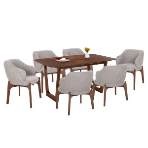 75838 ΣΕΤ ΤΡΑΠΕΖΑΡΙΑΣ 7ΤΜΧ ABAI HM21338.02 ΤΡΑΠΕΖΙ ΑΠΟ MDF--ΚΑΡΕΚΛΕΣ ΜΕ ΜΠΟΥΚΛΕ ΥΦΑΣΜΑ